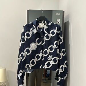 DMN baby Chloe cropped silk button down size 0